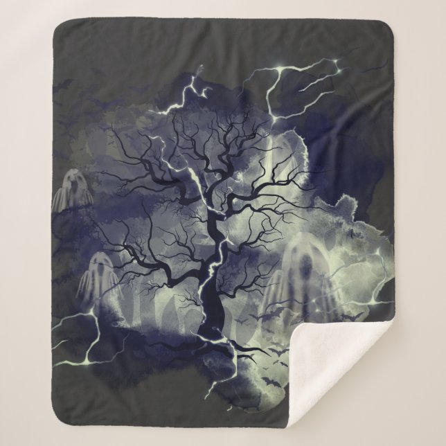 Manta Sherpa Árbol fantasma (Anverso)