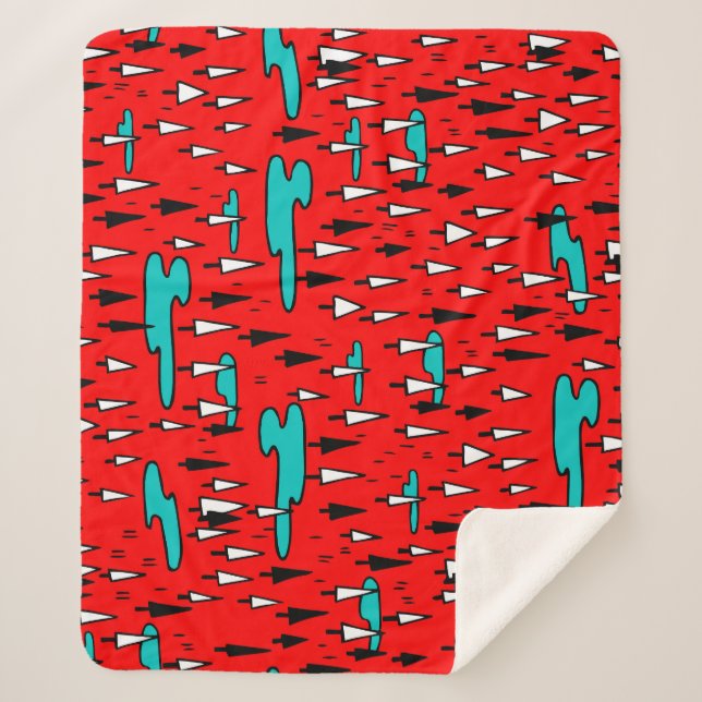 Manta Sherpa Árboles de mano libre: patrón de Navidades escandi (Anverso)