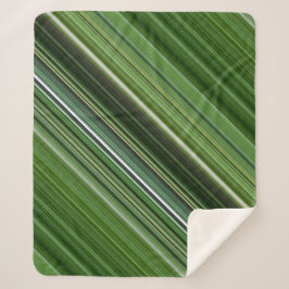 Manta Sherpa Árboles de verano franja verde