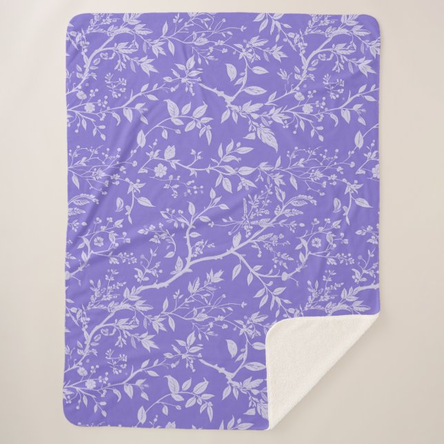 Manta Sherpa Arboreto morado Sherpa Blanket (Anverso)