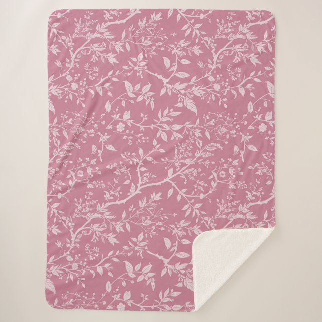 Manta Sherpa Arboreto rosa Sherpa Blanket (Anverso)