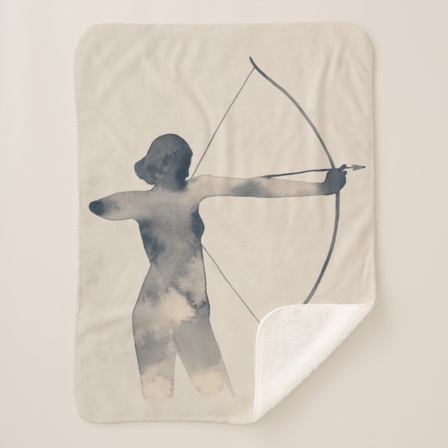 Manta Sherpa Archeress Watercolor Silhouette (Anverso)