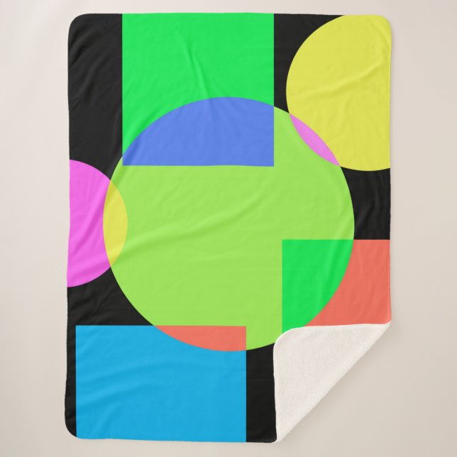 Manta Sherpa Arcoiris geométrico (Anverso)