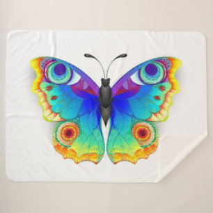 Manta Sherpa Arcoiris mariposa Peacock Eye
