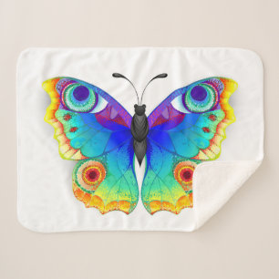 Manta Sherpa Arcoiris mariposa Peacock Eye