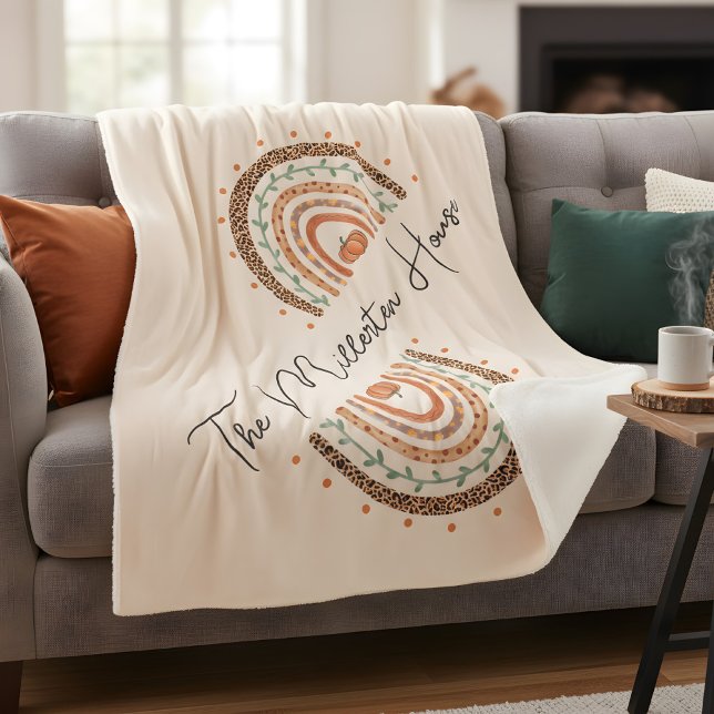 Manta Sherpa Arcoiris otoño otoño (fall rainbow sherpa blanket)