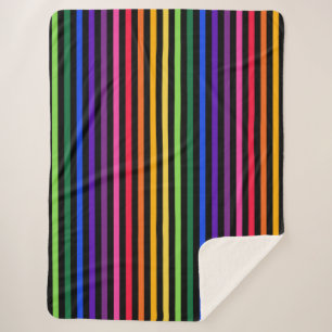 Manta Sherpa Arcoiris y rayas negras
