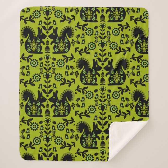 Manta Sherpa Ardilla Escandinavia Nórdica Arte Popular (Anverso)