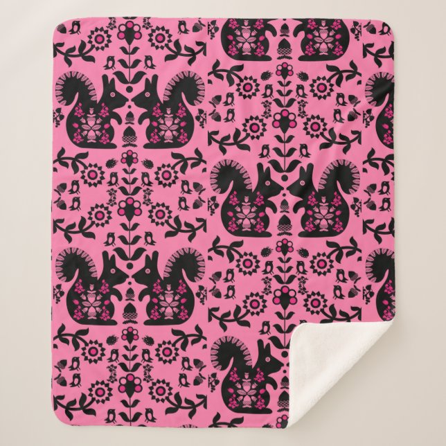 Manta Sherpa Ardilla Escandinavia Nórdica Arte Popular (Anverso)