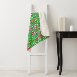 Manta Sherpa Ardillas de Navidad de KiniArt