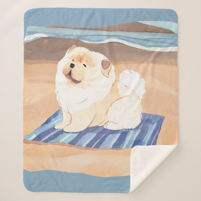 Manta Sherpa ARENA N' SEA Cream Chow Chow Sherpa Blanket (Anverso)