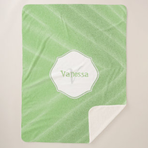 Manta Sherpa Arena verde riega Monograma Sherpa Blanc