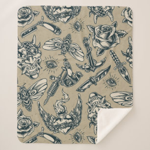 Manta Sherpa Armas y rosas