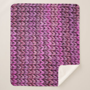 Manta Sherpa Armonía de Knit: Textura de banda púrpura