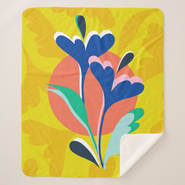 Manta Sherpa Armonía floral (Anverso)