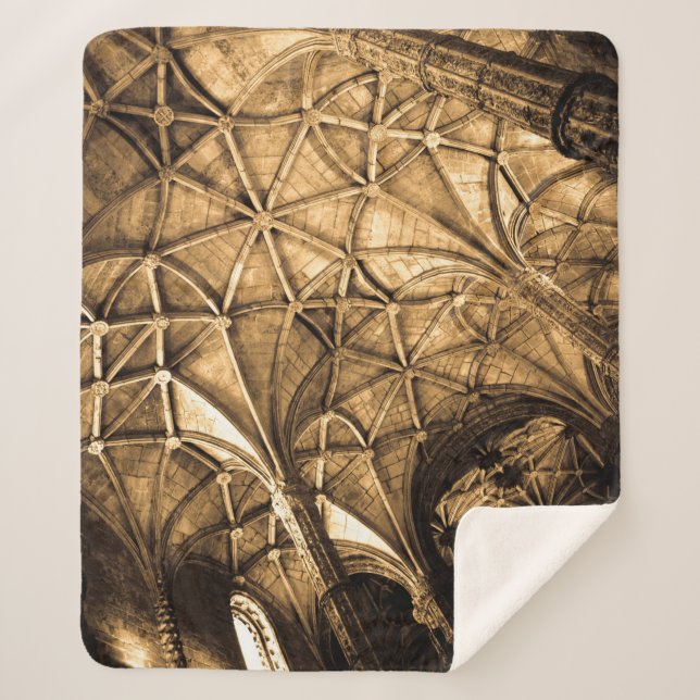 Manta Sherpa Arquitectura portuguesa sepia (Anverso)