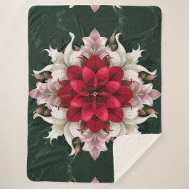 Manta Sherpa Arreglo floral de la Armada Roja sobre lujo