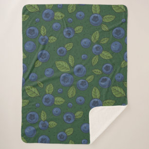 Manta Sherpa Arroz azul en verde oscuro