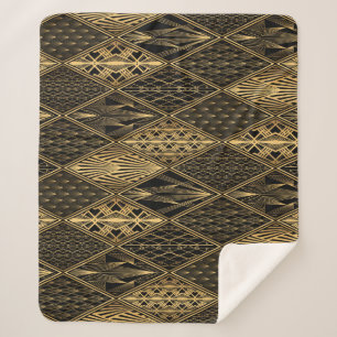 Manta Sherpa Art Deco Black Gold Elegance