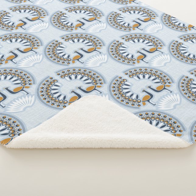 Manta Sherpa Art Deco retro Peacock (3/4)