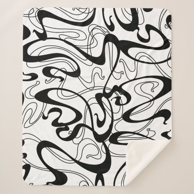 Manta Sherpa Art Nouveau seamless pattern. Curl texture in vint (Anverso)