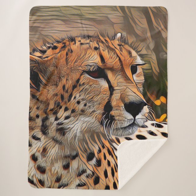 Manta Sherpa ArtAnimal cheetah (Anverso)