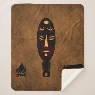 Manta Sherpa Arte abstracto de tatuajes faciales tribales afric