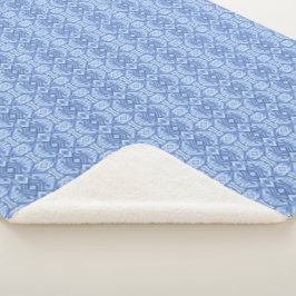 Manta Sherpa Arte abstracto en pastel suave azul staccato