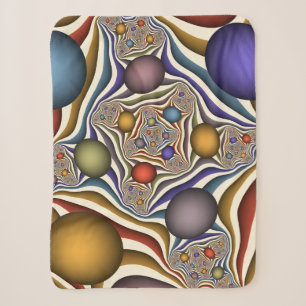 Manta Sherpa Arte abstracto fractal moderno y colorido que vuel