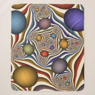 Manta Sherpa Arte abstracto fractal moderno y colorido que vuel