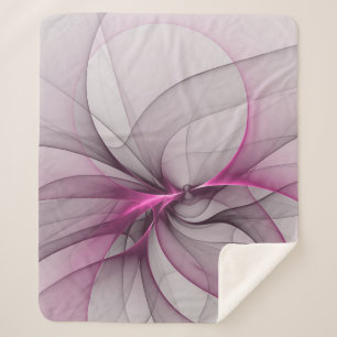 Manta Sherpa Arte abstracto moderno caótico elegante rosa fract