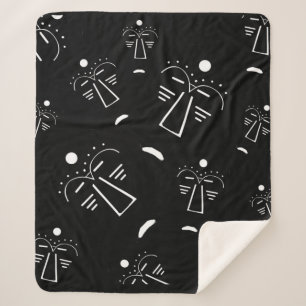 Manta Sherpa Arte abstracto moderno contemporáneo de cara negra