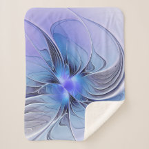 Arte abstracto moderno fractal lavanda azul