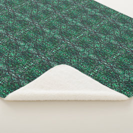 Manta Sherpa Arte Abstracto Verde de Tinta India Trickster