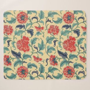 Manta Sherpa Arte Antiguo Chinoiserie Floral Rojo Chino Nouveau
