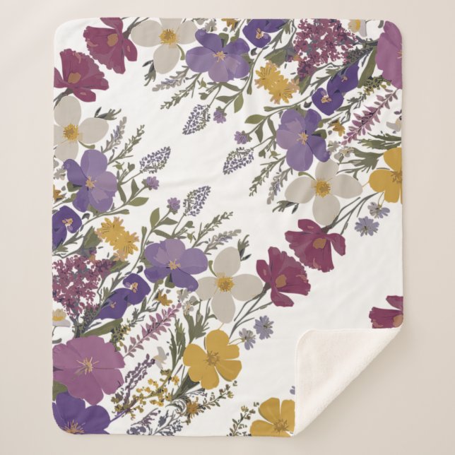 Manta Sherpa Arte botánico