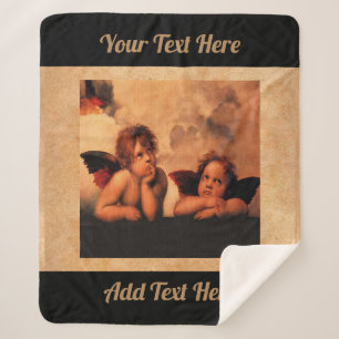 Manta Sherpa Arte clásico personalizado de Cherubs Angélicos