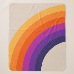 Manta Sherpa Arte de arcoiris de estilo retro colorido