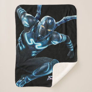 Manta Sherpa Arte de caracteres de salto de escarabajo azul