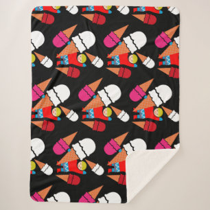 Manta Sherpa Arte De Helado Retro Vintage