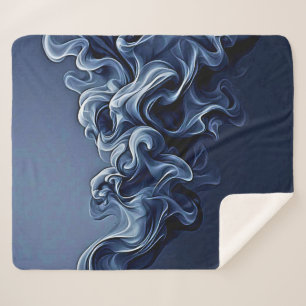 Manta Sherpa Arte de humo azul emocional