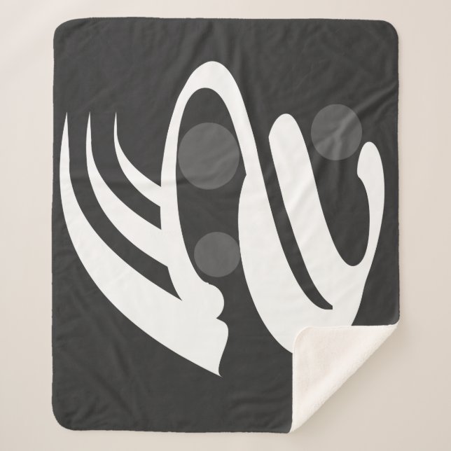 Manta Sherpa arte de línea geométrica abstracta (Anverso)