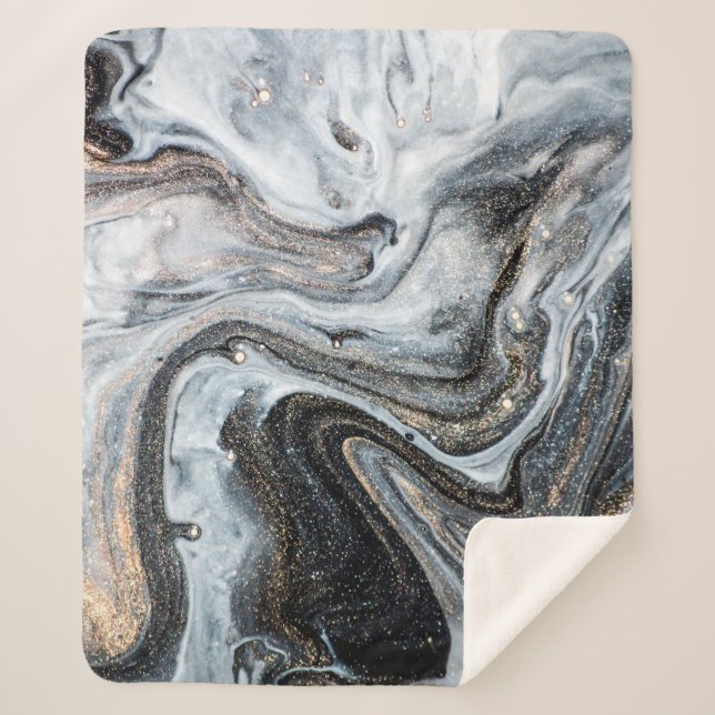 Manta Sherpa Arte de lujo de estilo oriental. Giro dorado, arti (Anverso)