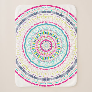 Manta Sherpa Arte de Mandala Colorido Vibrante