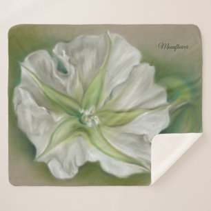 Manta Sherpa Arte de Moonflower Pastel por la noche personaliza