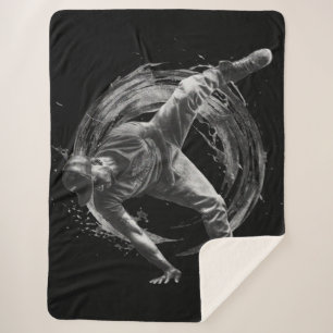 Manta Sherpa Arte de movimiento monocromo de estilo urbano