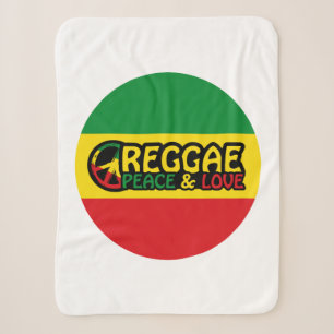 Manta Sherpa Arte de reggae con palabras positivas Paz y amor