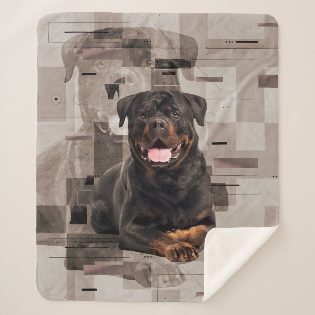 Manta Sherpa Arte de Rottweiler - de Metzgerhund Digital (Anverso)