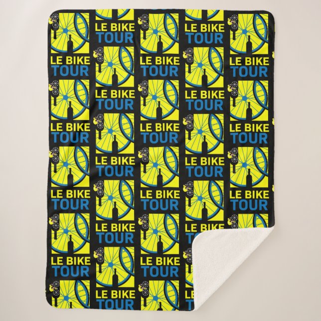 Manta Sherpa Arte de Tour de Bicicleta (Anverso)