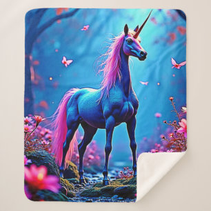 Manta Sherpa Arte de Unicornio de Fantasía Mística